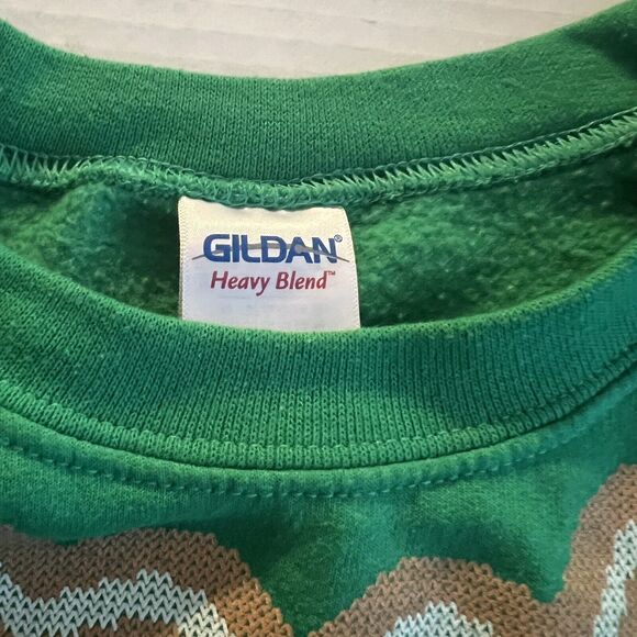 Christmas Holiday Green Sweatshirt Size SMALL Gingerbread Man Candy Cane XMAS - Picture 2 of 9